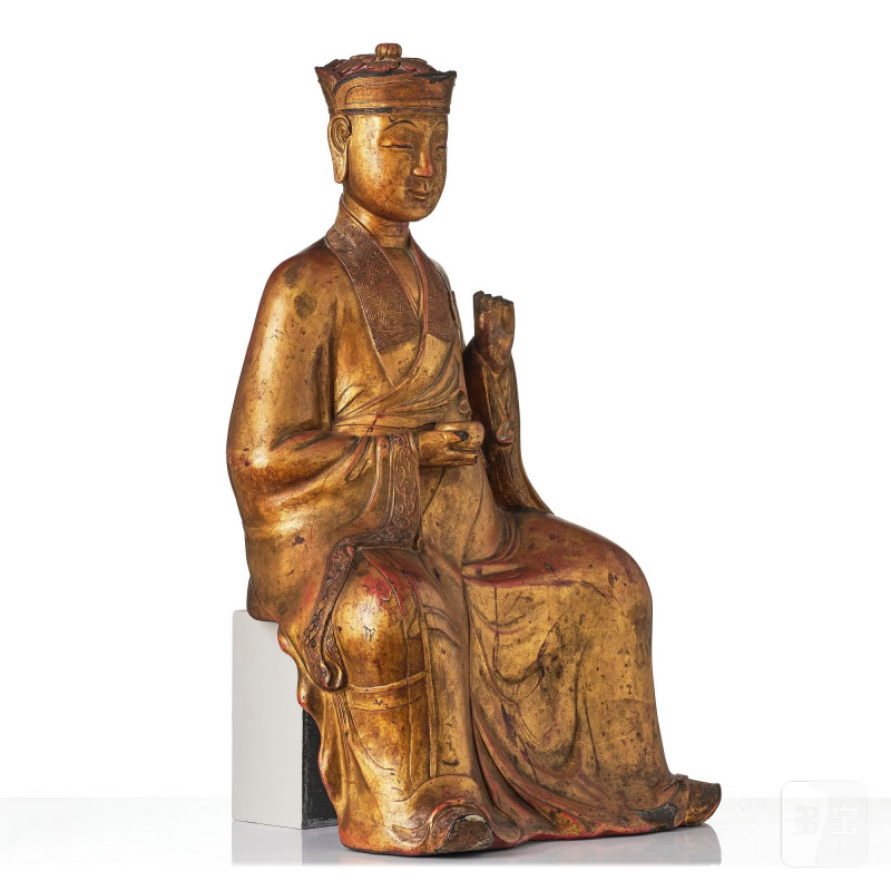 A large gilt lacquer figure of a deity, - 图6